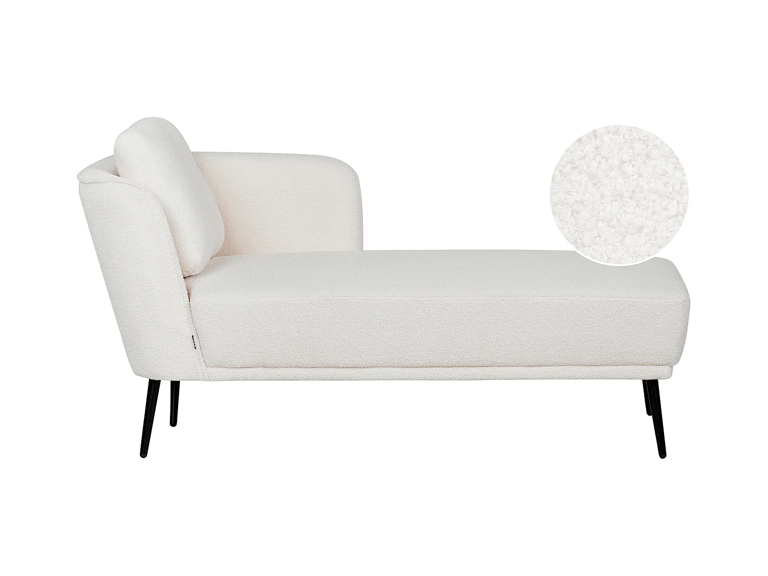 Chaise longue côté droite ARTHEZE Bouclé Blanc cassé