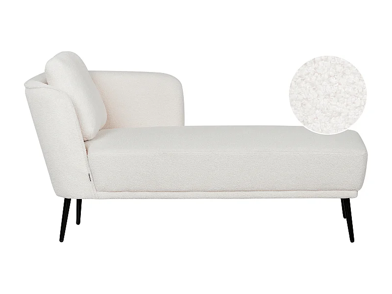 Chaise longue côté gauche ARTHEZE Bouclé Blanc cassé