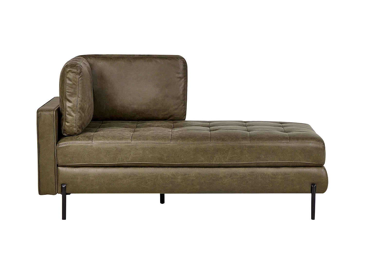 Chaise longue côté droite REBAIS Cuir PU Vert