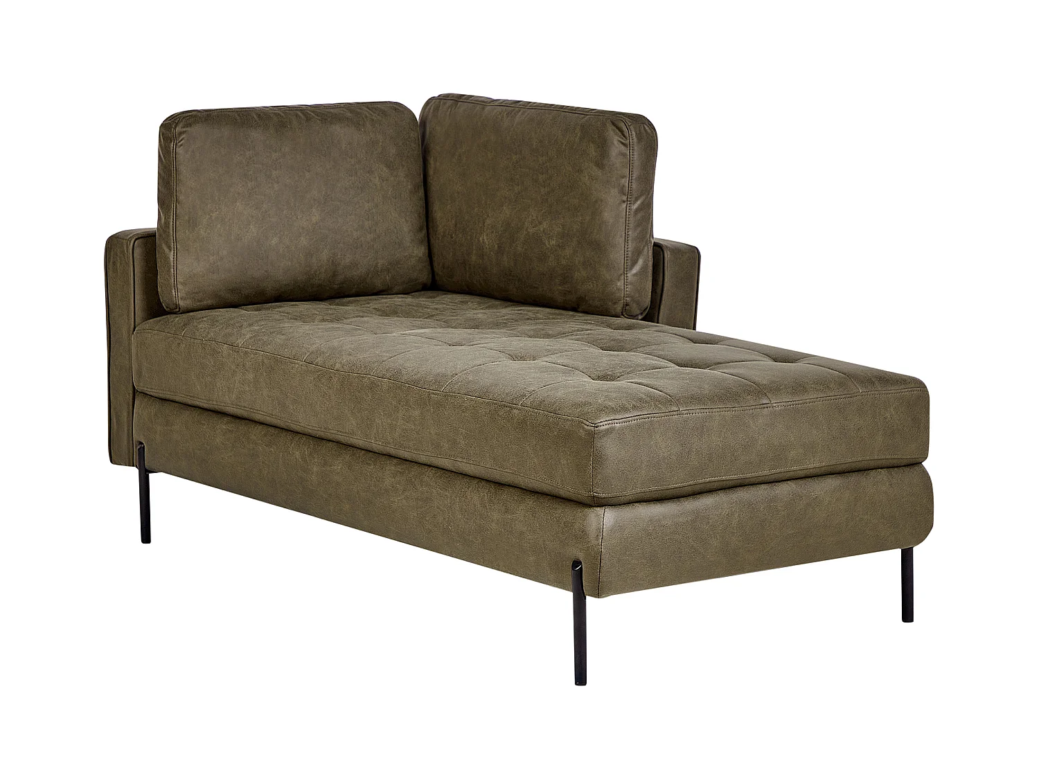 Chaise longue côté droite REBAIS Cuir PU Vert