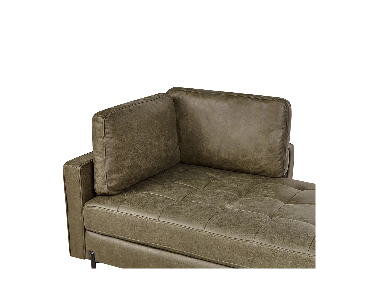Chaise longue côté droite REBAIS Cuir PU Vert