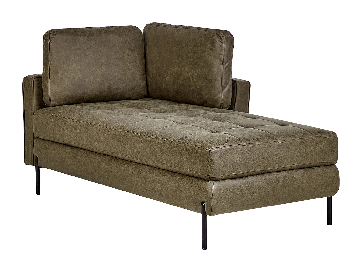 Chaise longue côté droite REBAIS Cuir PU Vert