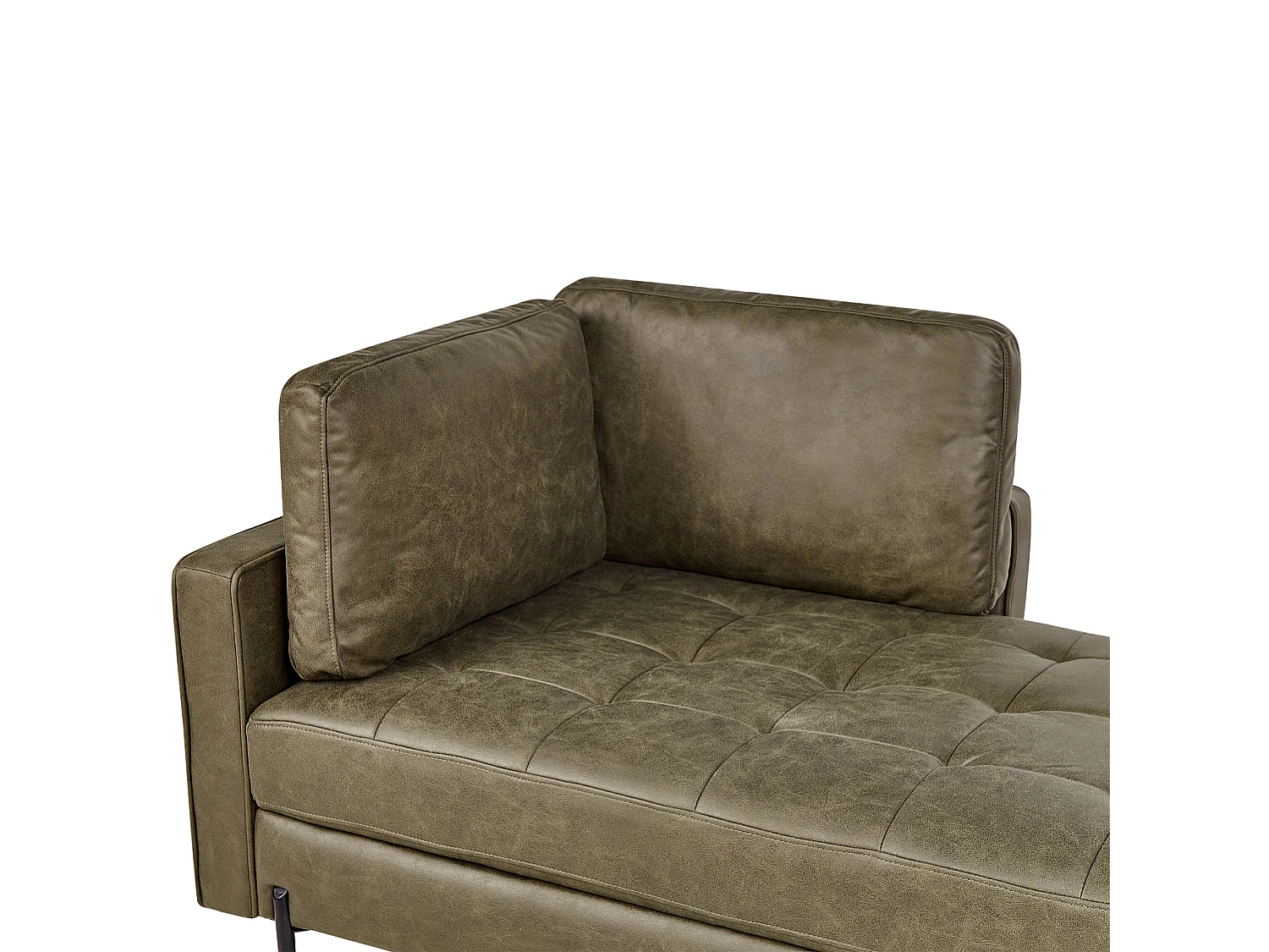 Chaise longue côté droite REBAIS Cuir PU Vert