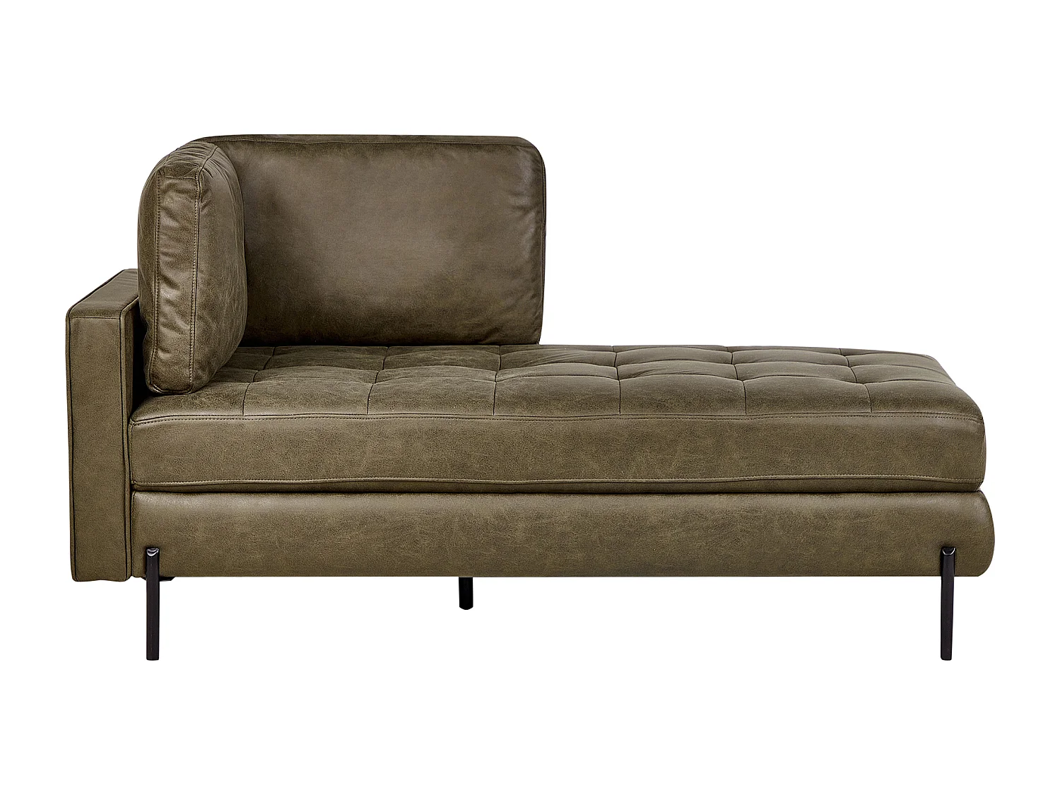 Chaise longue côté gauche REBAIS Cuir PU Vert
