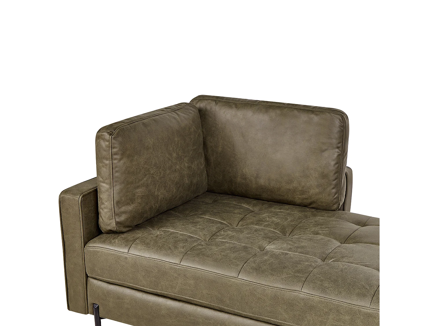 Chaise longue côté gauche REBAIS Cuir PU Vert