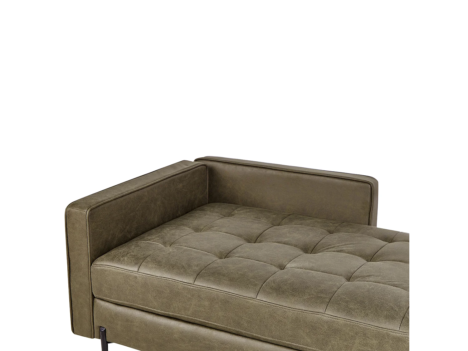 Chaise longue côté gauche REBAIS Cuir PU Vert
