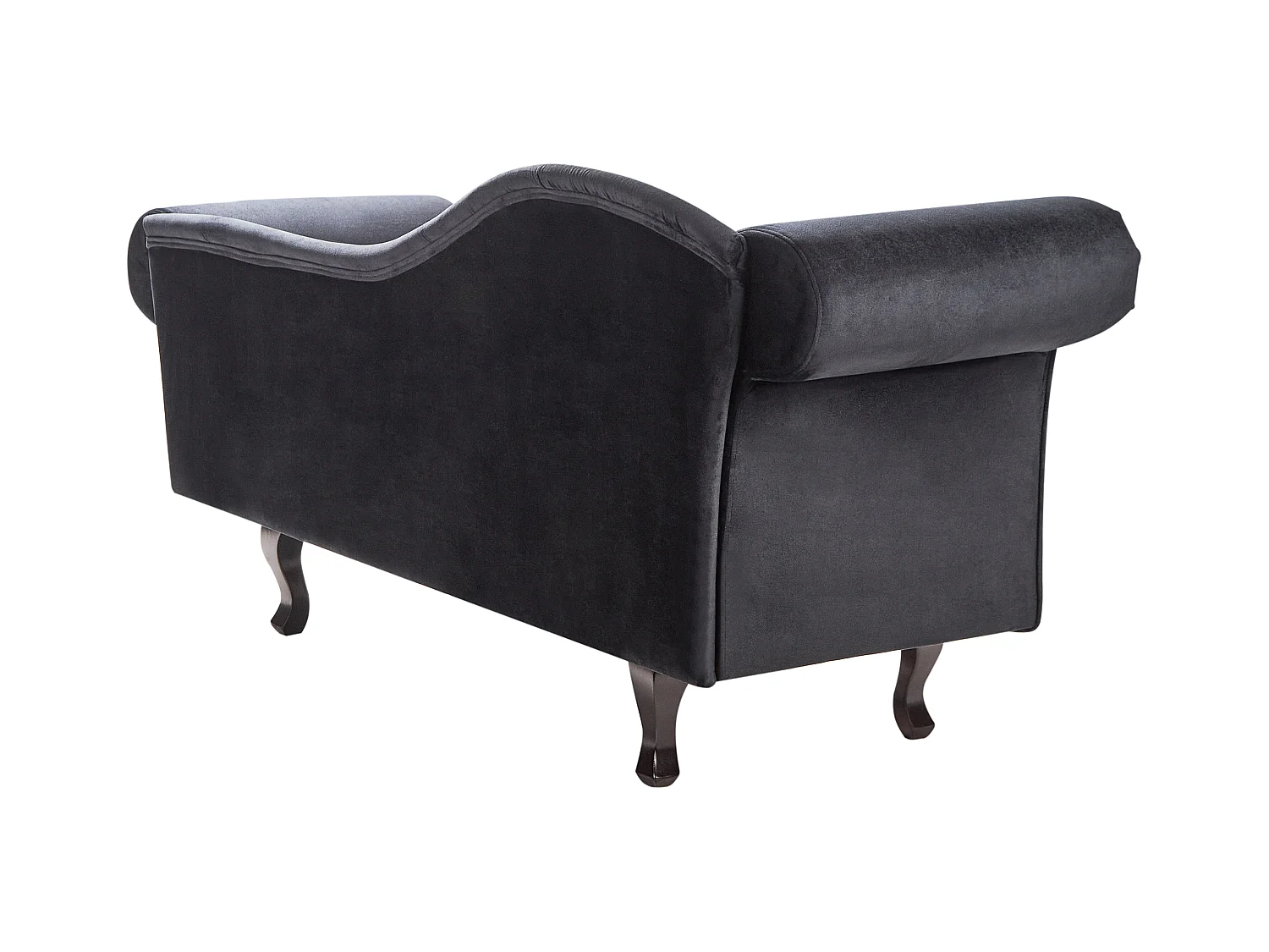 Chaiselongue Samt schwarz links gesteppt mit Kissen Chesterfield-Stil Lattes II
