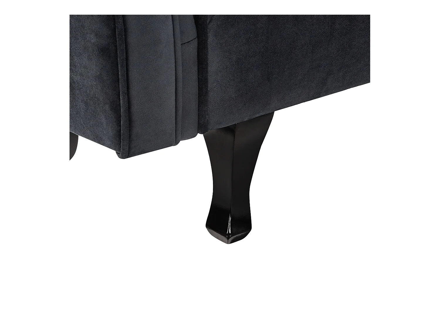 Chaiselongue Samt schwarz links gesteppt mit Kissen Chesterfield-Stil Lattes II