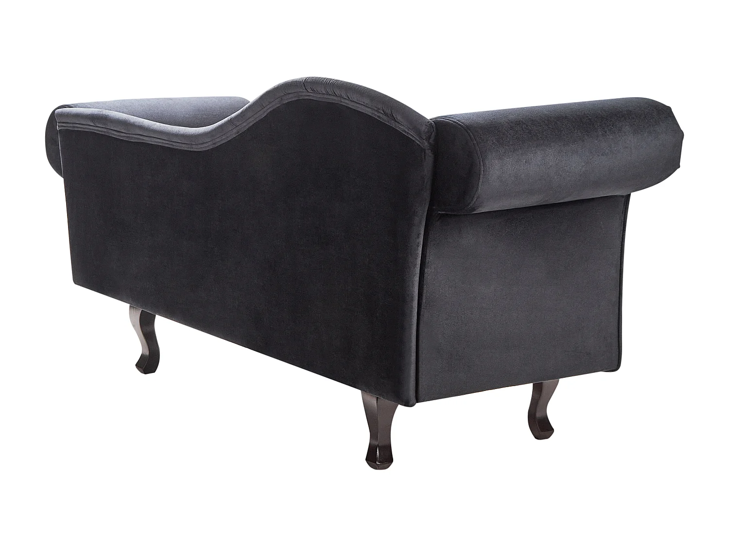 Chaise longue izquierdo LATTES Terciopelo Negro con cojín