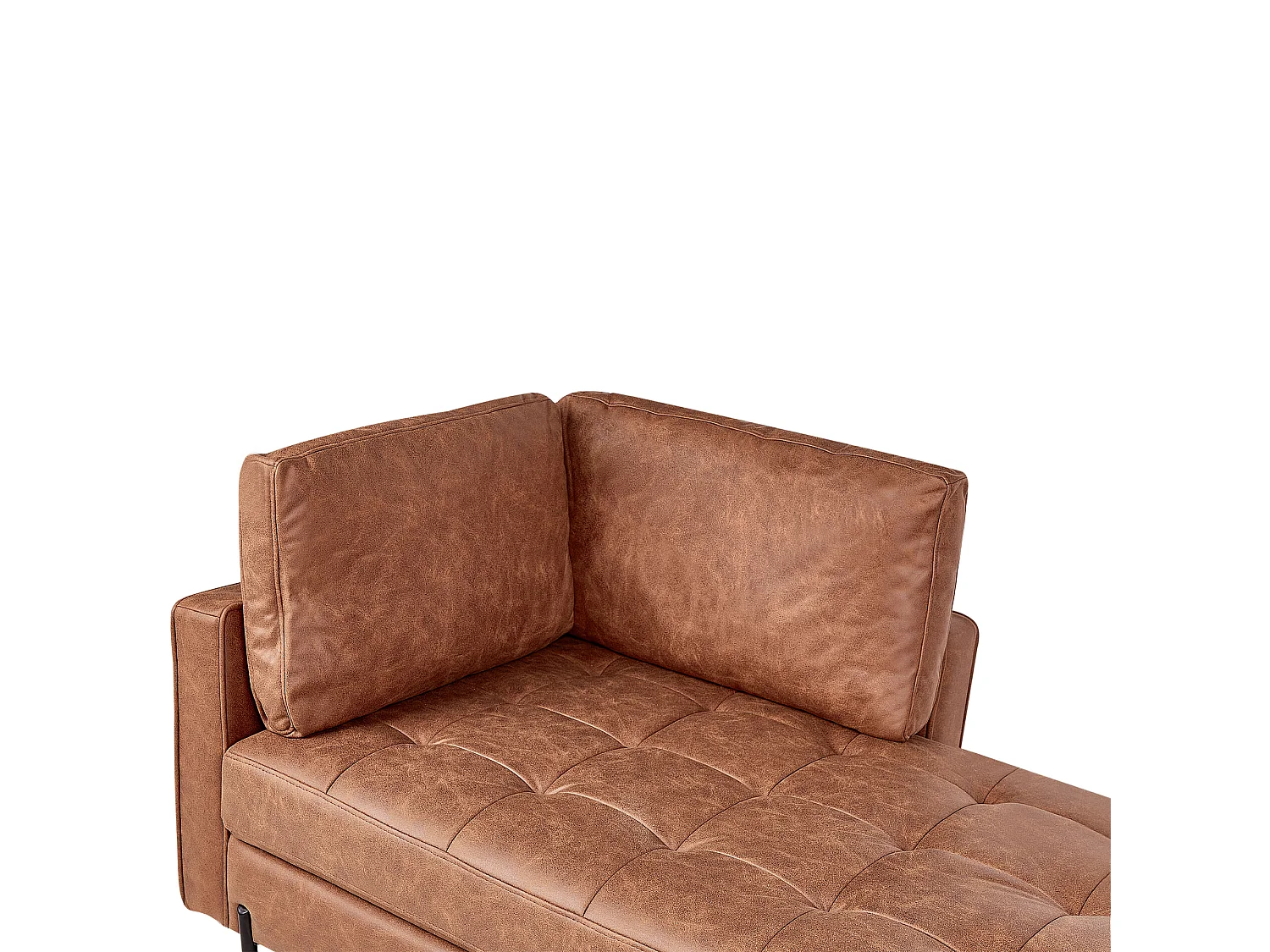 Chaise longue côté droite REBAIS Cuir PU Marron doré