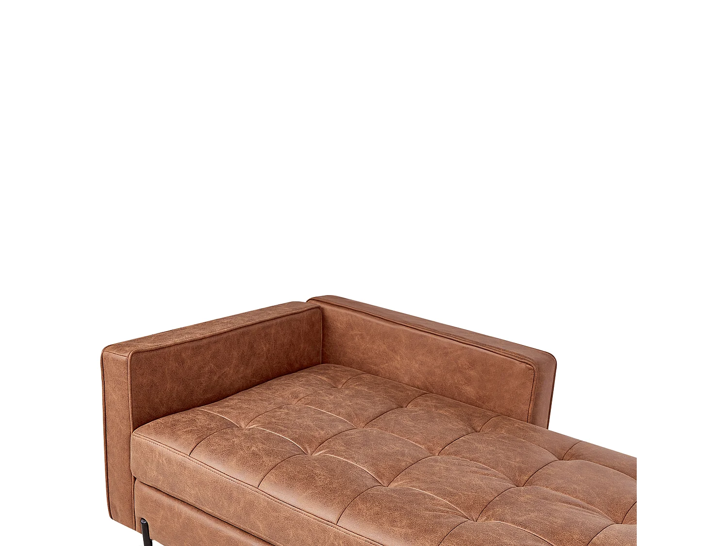 Chaise longue côté droite REBAIS Cuir PU Marron doré