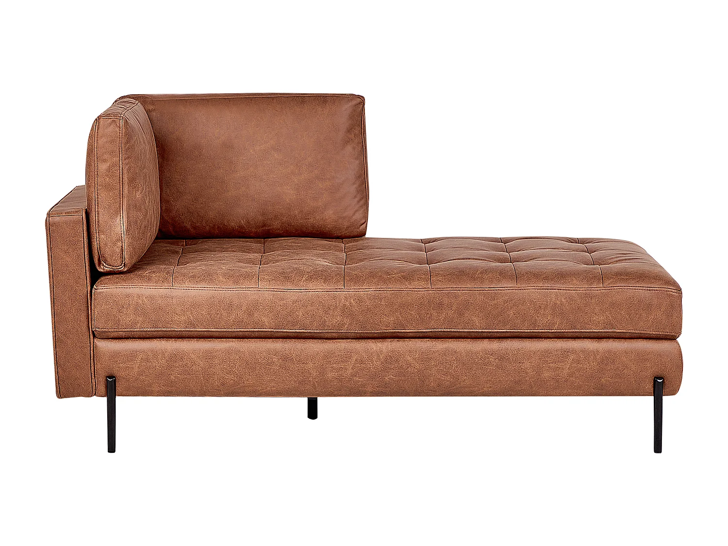 Chaise longue côté gauche REBAIS Cuir PU Marron doré