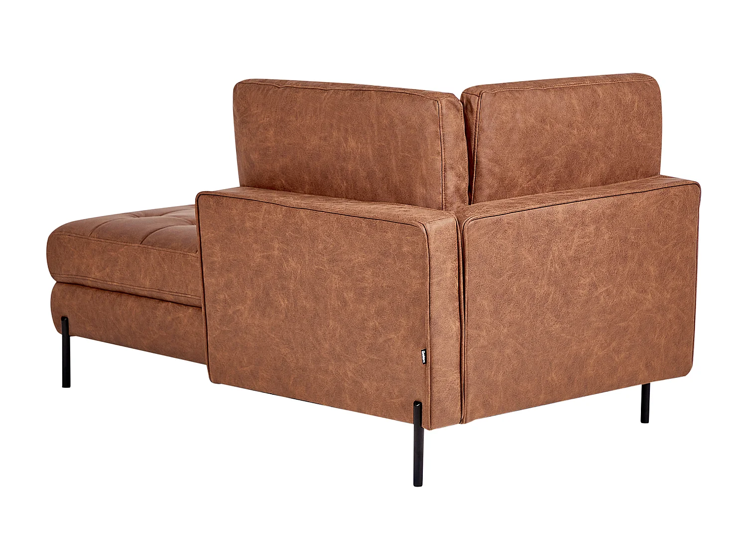 Chaise longue côté gauche REBAIS Cuir PU Marron doré