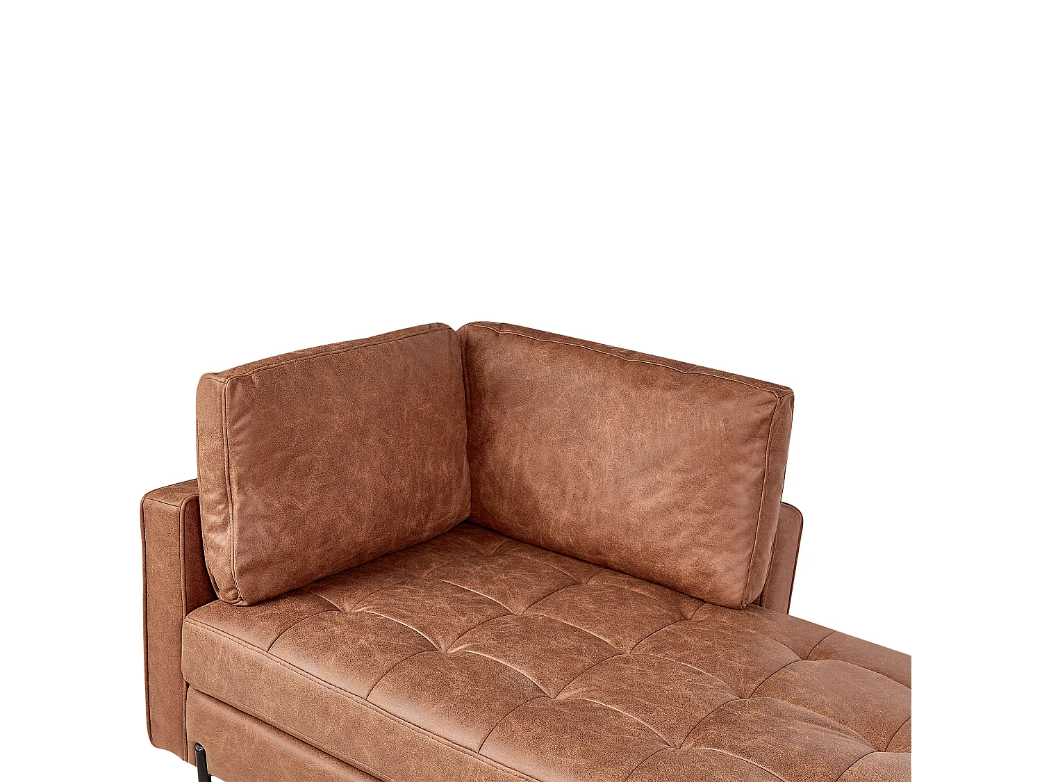 Chaise longue côté gauche REBAIS Cuir PU Marron doré