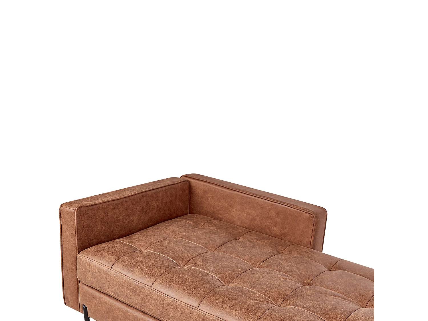 Chaise longue côté gauche REBAIS Cuir PU Marron doré