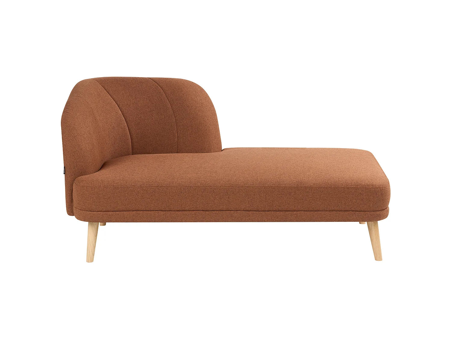Chaise longue côté gauche TANLAY Tissu Marron doré