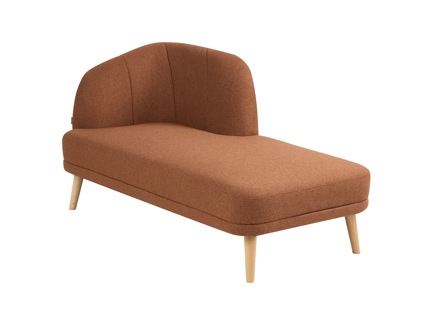 Chaise longue côté gauche TANLAY Tissu Marron doré