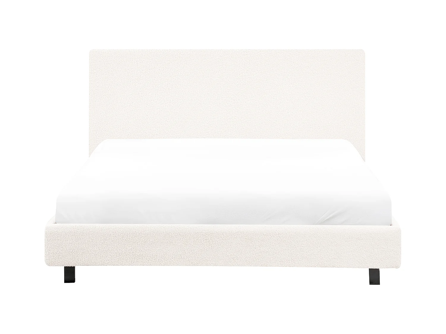 Lit avec sommier Bouclé ALBI 140 x 200 cm Blanc cassé