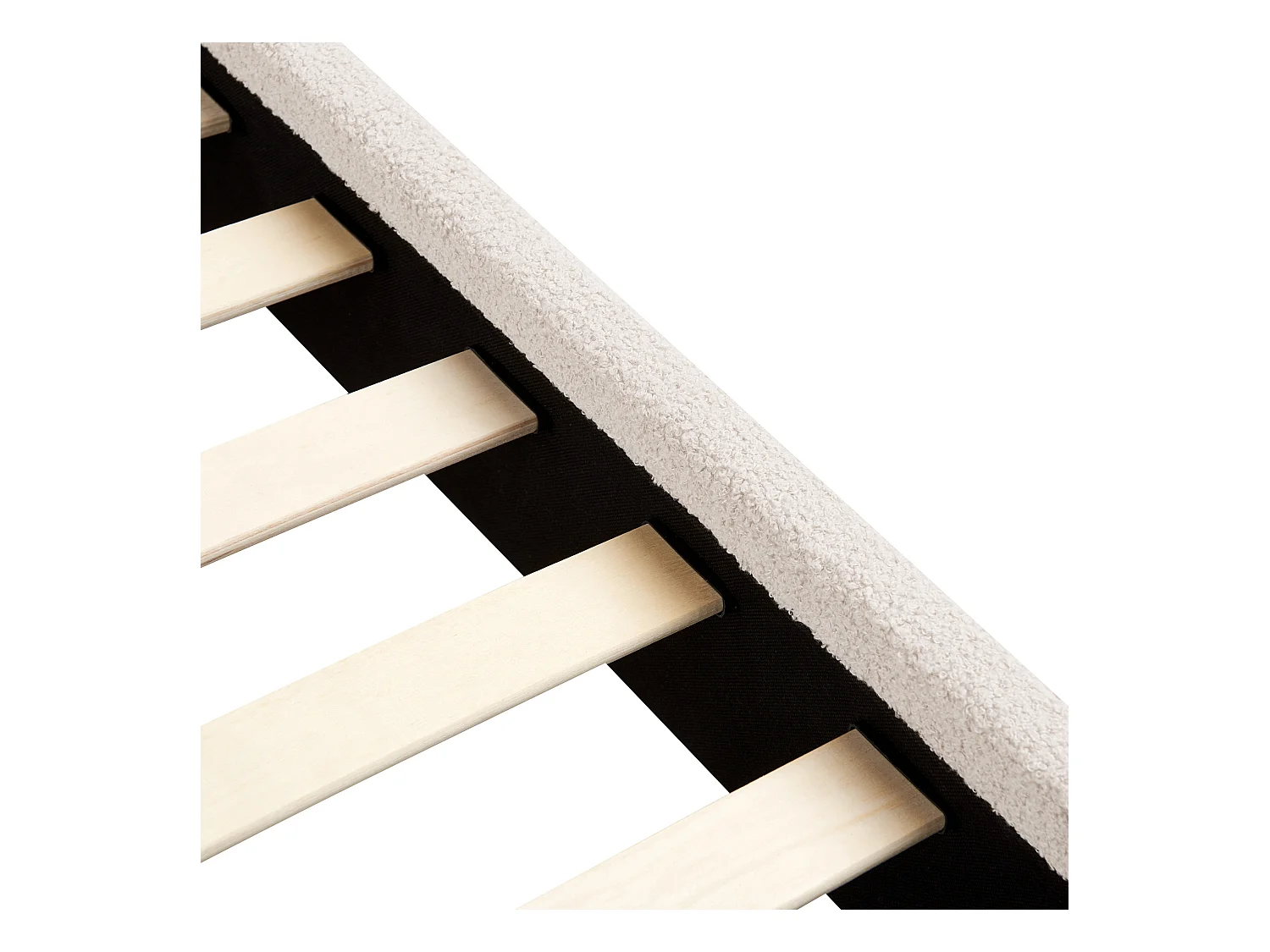 Lit avec sommier Bouclé ALBI 140 x 200 cm Blanc cassé