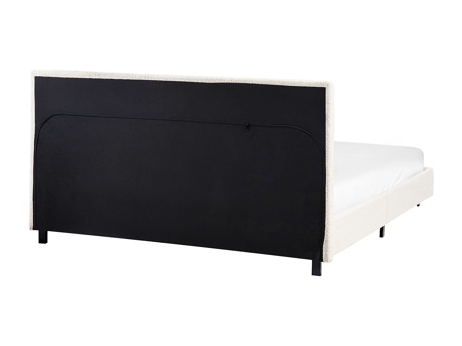 Letto Bouclé ALBI 140 x 200 cm Bianco sporco