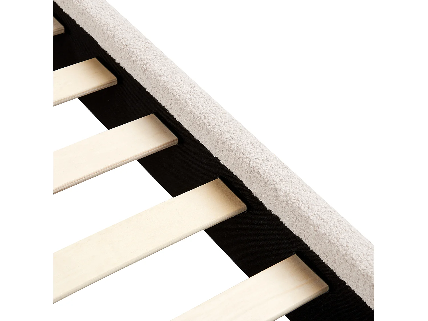 Lit avec sommier Bouclé ALBI 140 x 200 cm Blanc cassé