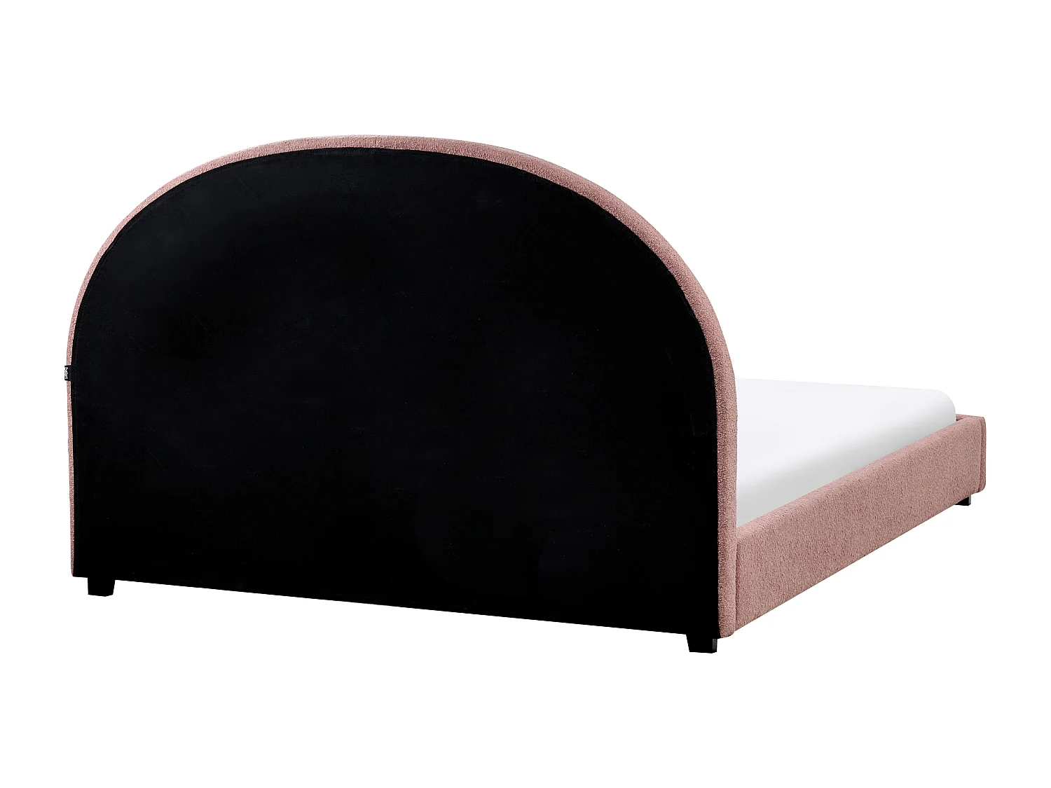 Bett mit Lattenrost Bouclé VAUCLUSE 140 x 200 cm Pastellrosa