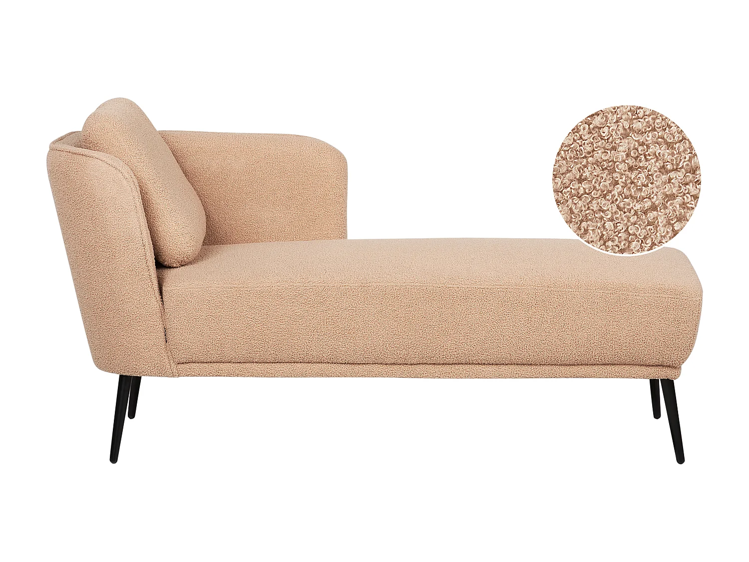 Chaise longue côté gauche ARTHEZE Bouclé Beige