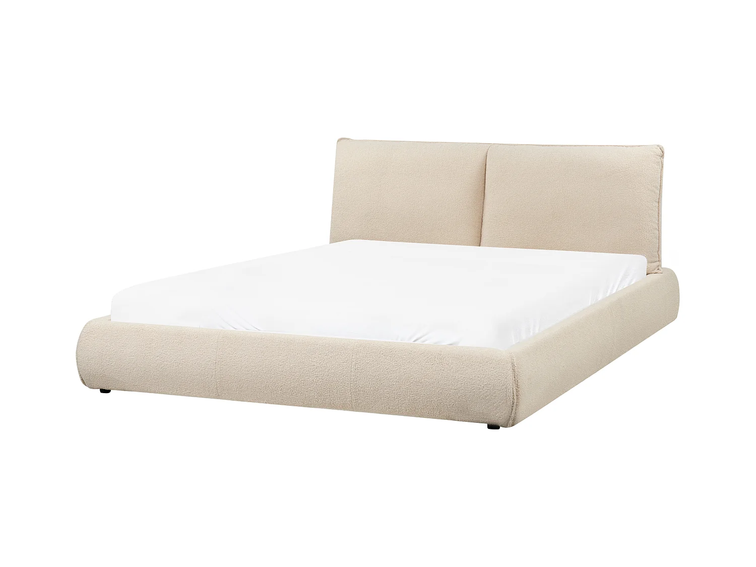 Bett mit Lattenrost Bouclé VINAY 160 x 200 cm Hellbeige