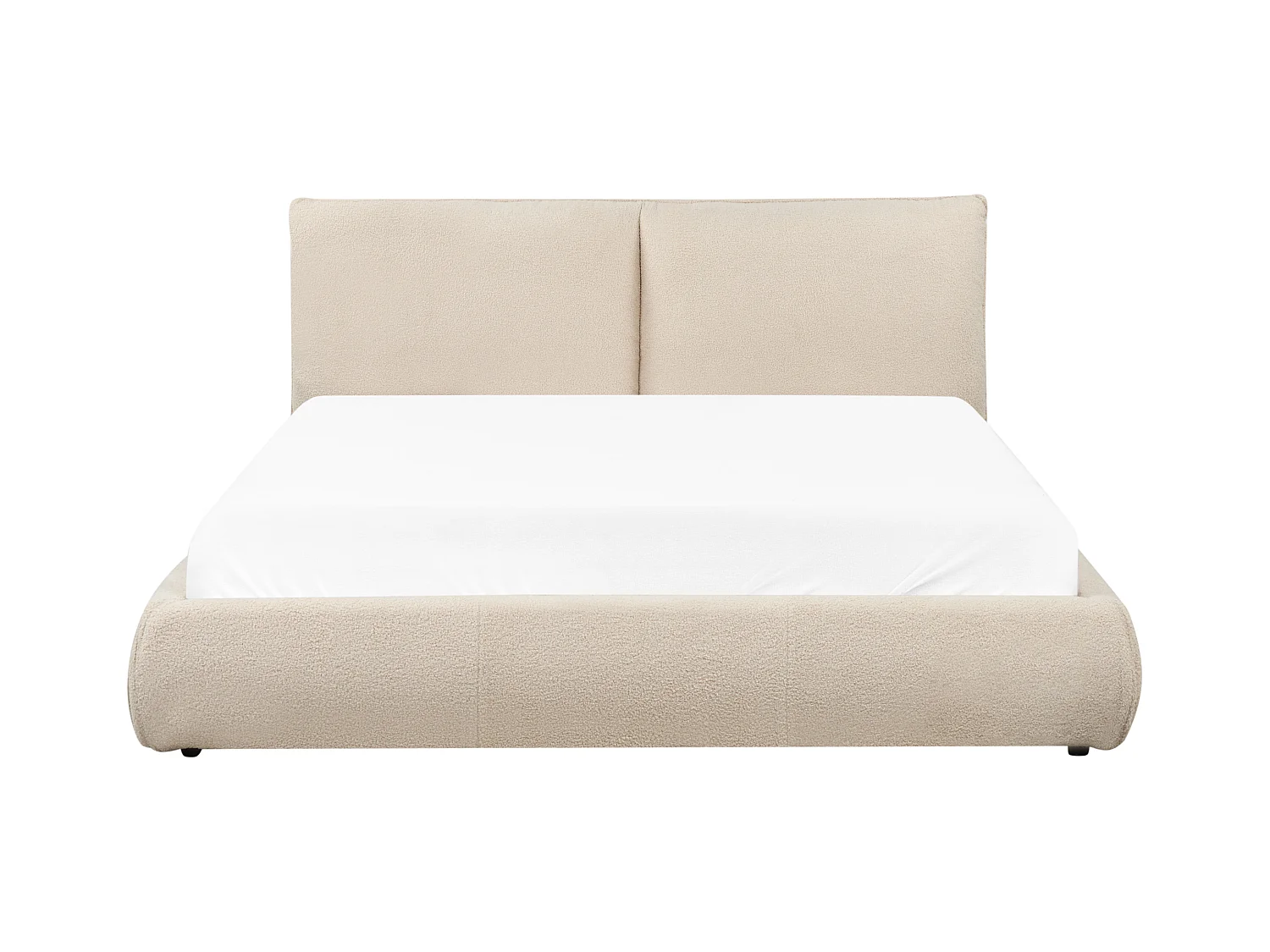 Bett mit Lattenrost Bouclé VINAY 160 x 200 cm Hellbeige