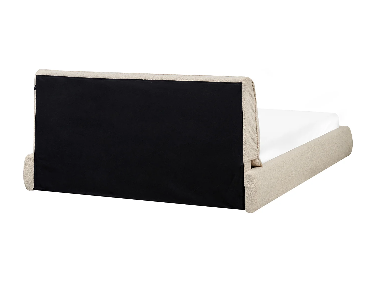 Bett mit Lattenrost Bouclé VINAY 160 x 200 cm Hellbeige