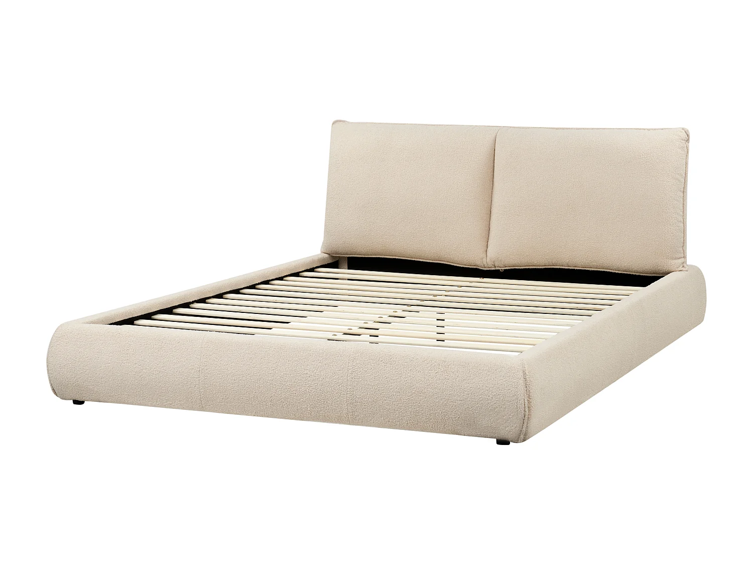 Lit avec sommier Bouclé VINAY 160 x 200 cm Beige clair