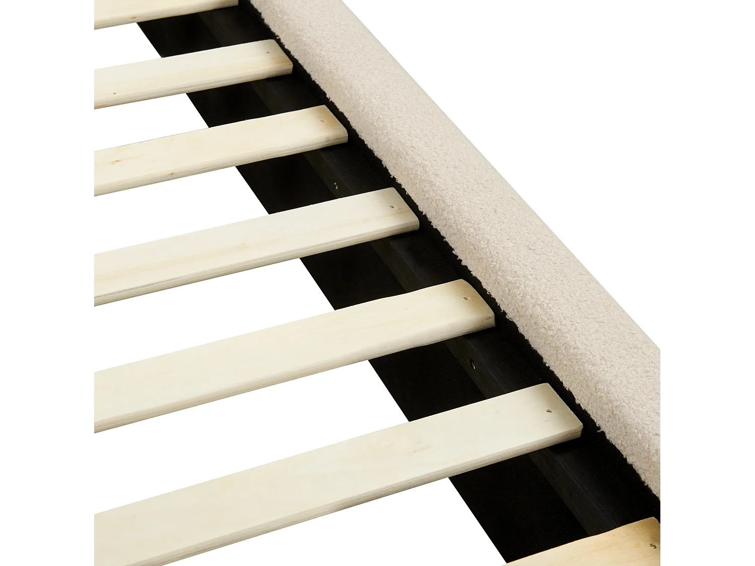 Cama Bouclé VINAY 160 x 200 cm Beige claro