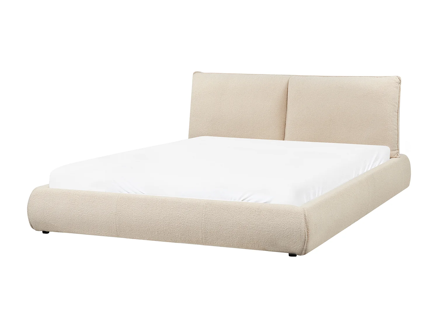 Letto Bouclé VINAY 160 x 200 cm Beige chiaro