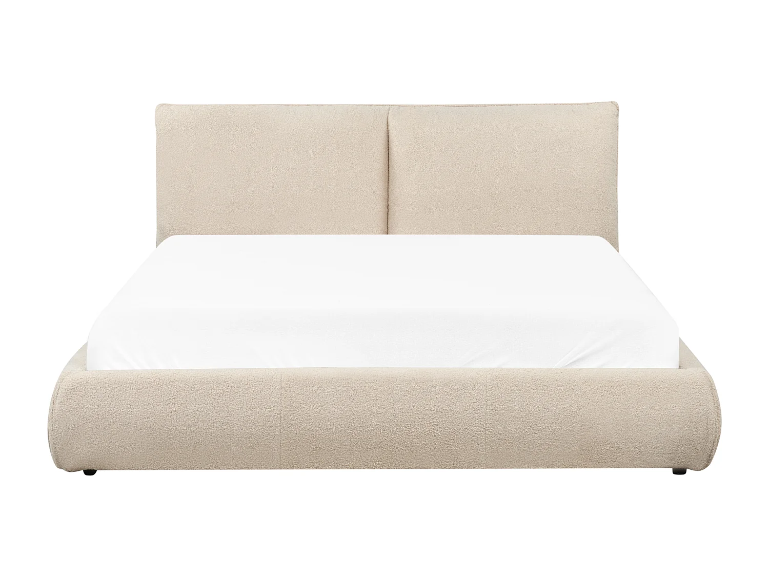 Letto Bouclé VINAY 160 x 200 cm Beige chiaro