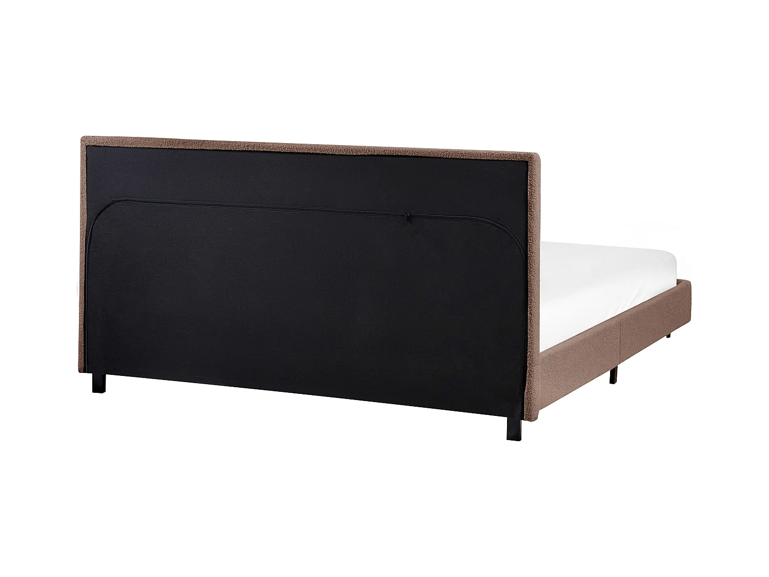 Lit avec sommier Bouclé ALBI 160 x 200 cm Marron