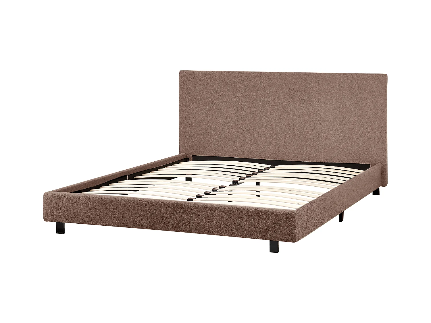 Lit avec sommier Bouclé ALBI 160 x 200 cm Marron