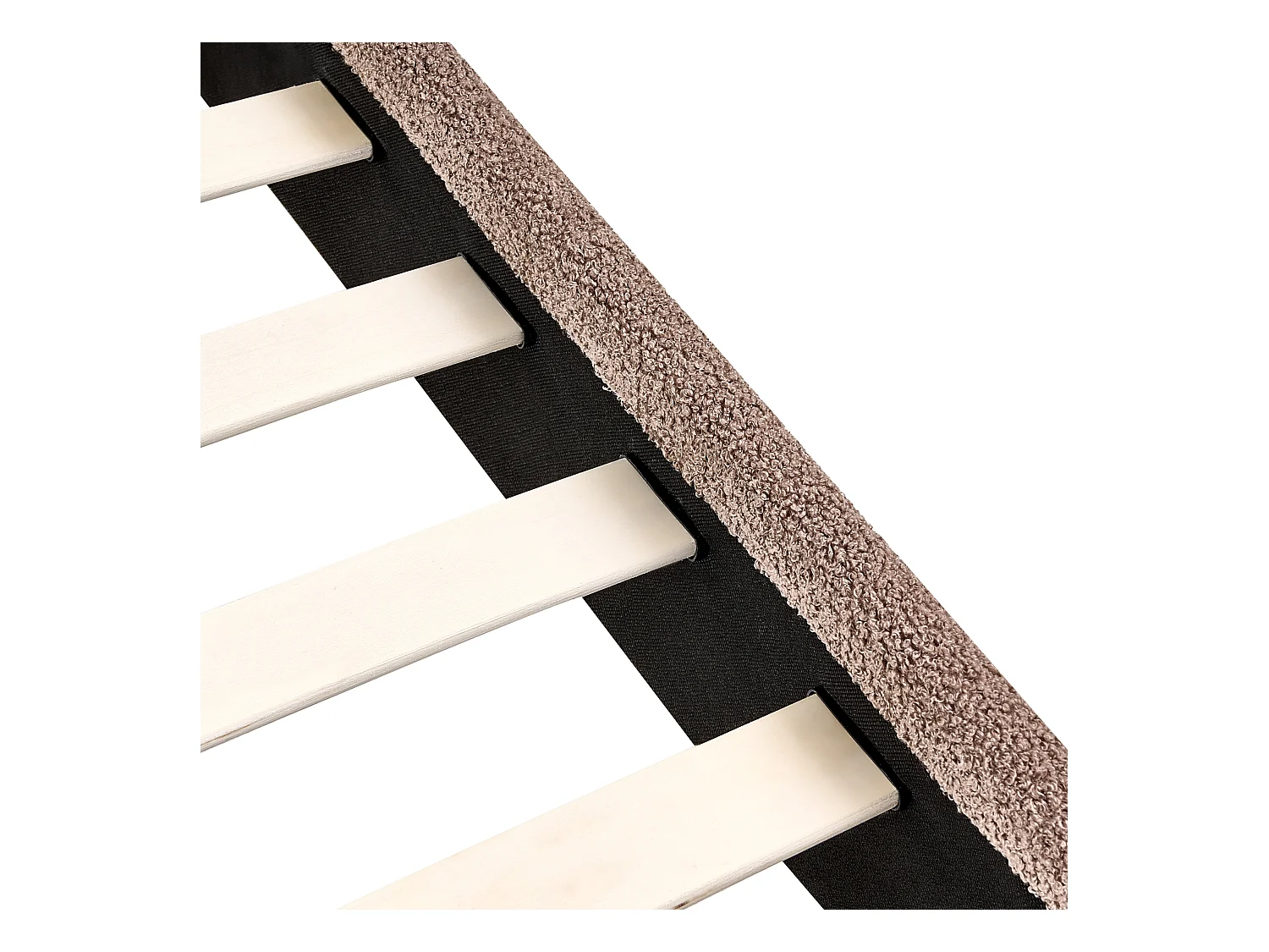 Lit avec sommier Bouclé ALBI 160 x 200 cm Marron