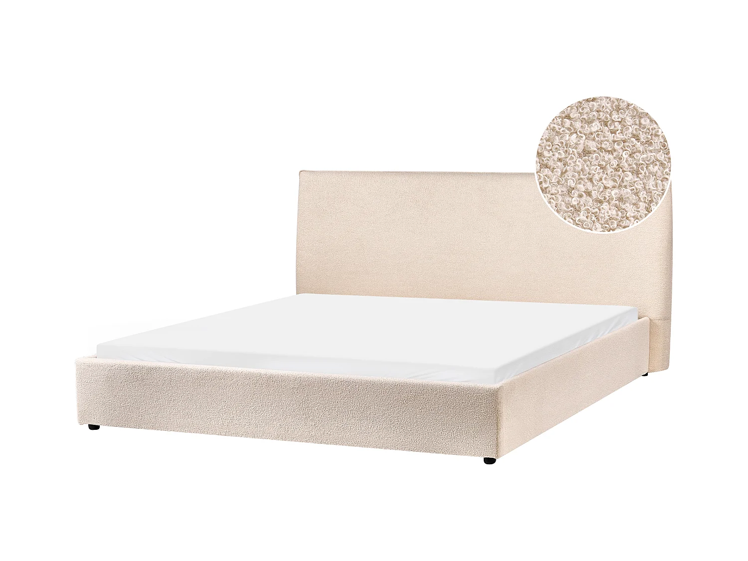 Lit avec sommier Bouclé LAVAUR 180 x 200 cm Beige