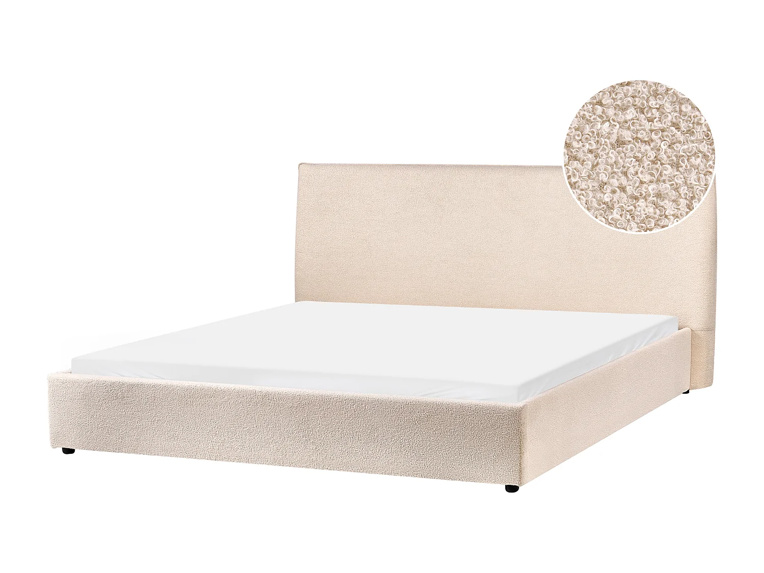 Lit avec sommier Bouclé LAVAUR 180 x 200 cm Beige