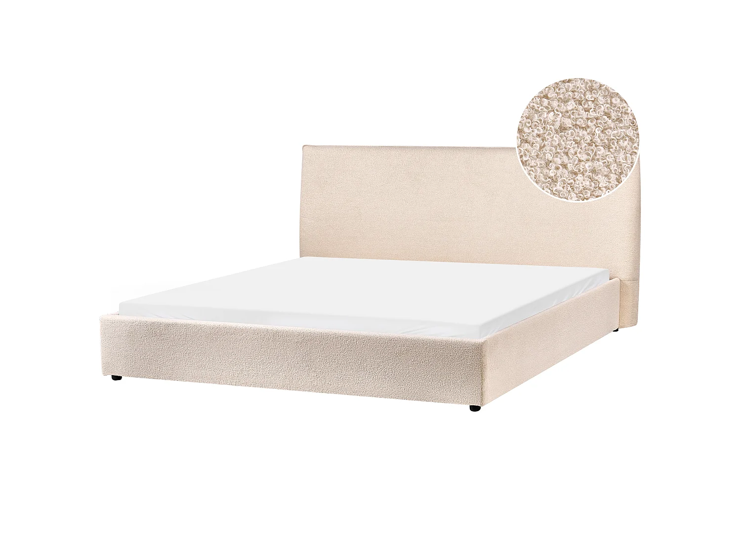 Bed Boucle LAVAUR 180 x 200 cm (EU Super King) Beige