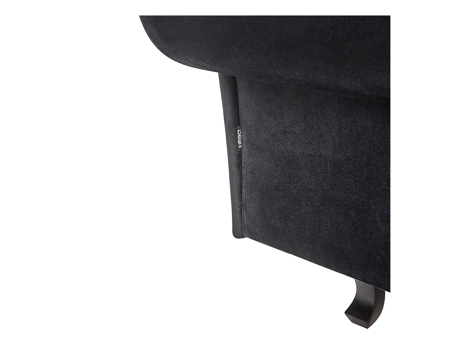 Chaise longue côté droit LATTES Velours Noir avec coussin