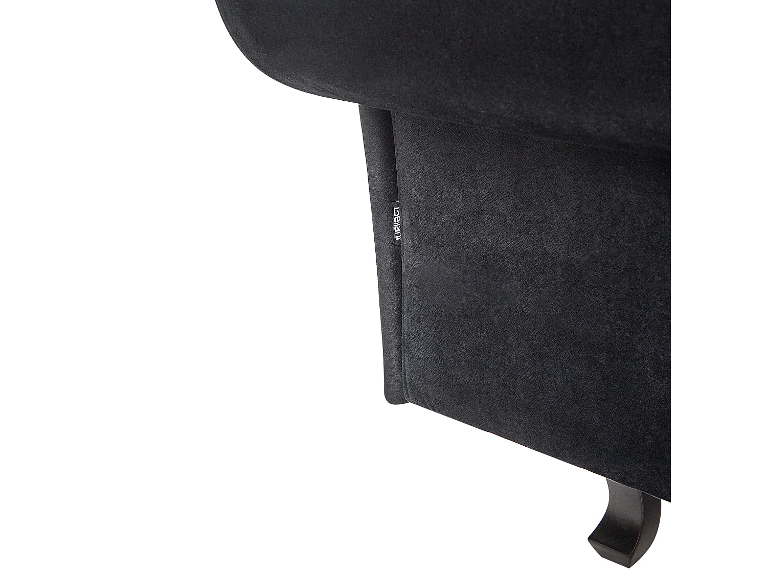 Chaise longue côté droit LATTES Velours Noir avec coussin