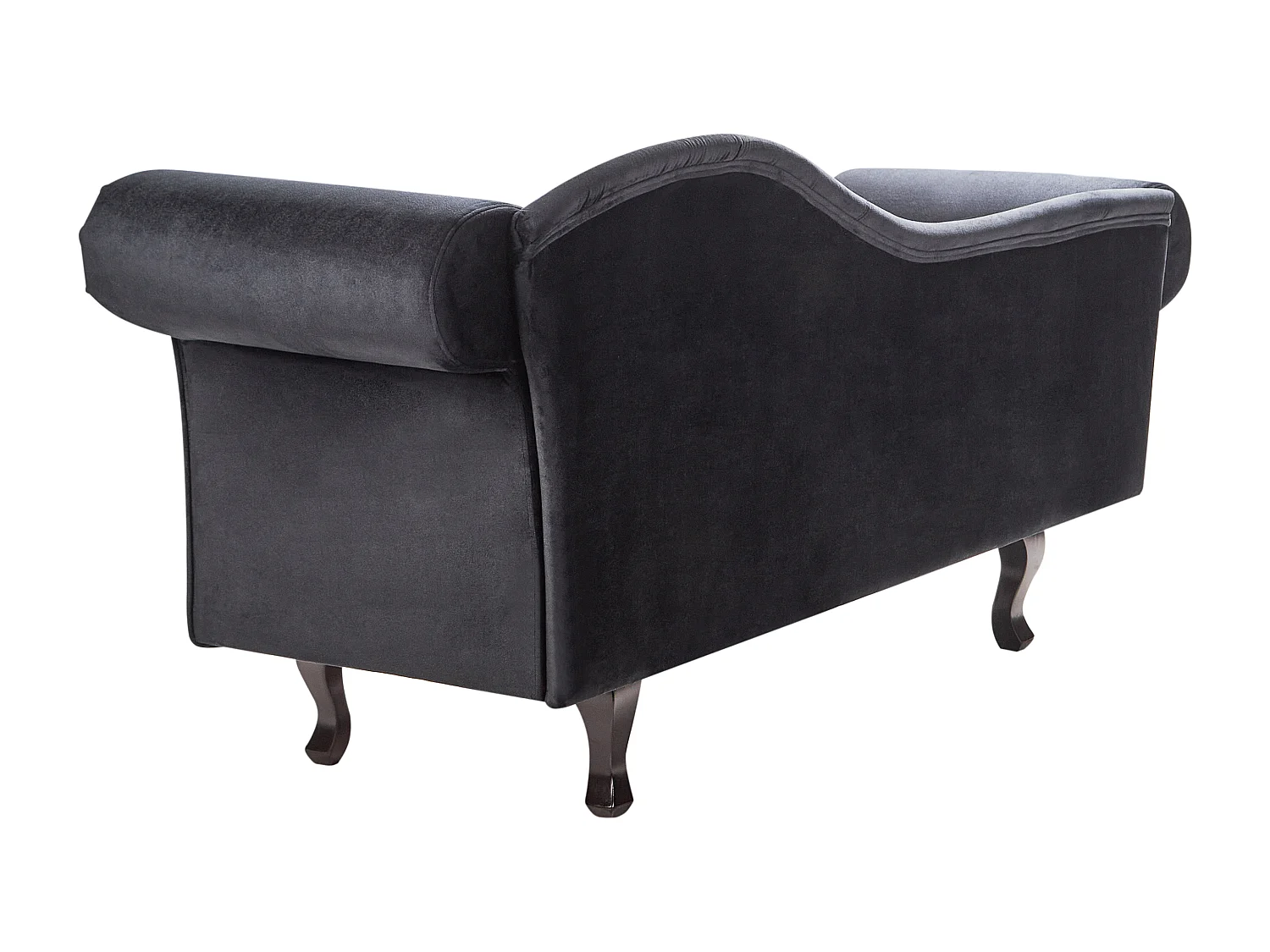 Chaise longue côté droit LATTES II Velours Noir avec coussin