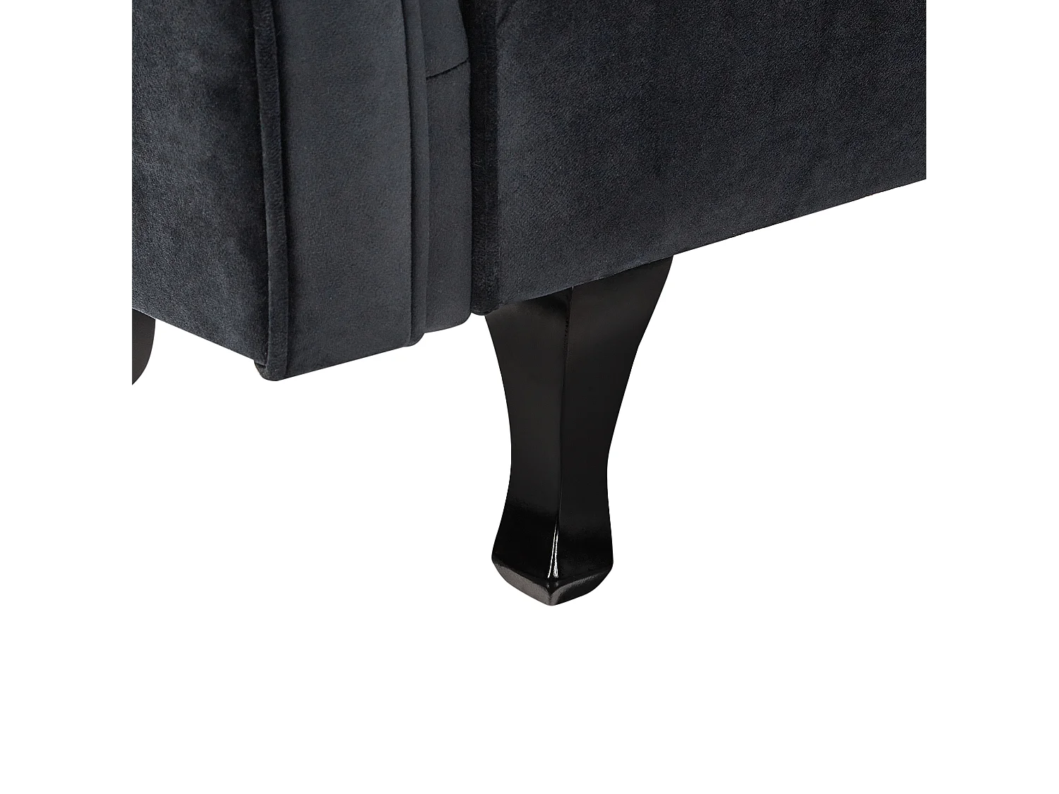 Chaise longue côté droit LATTES II Velours Noir avec coussin