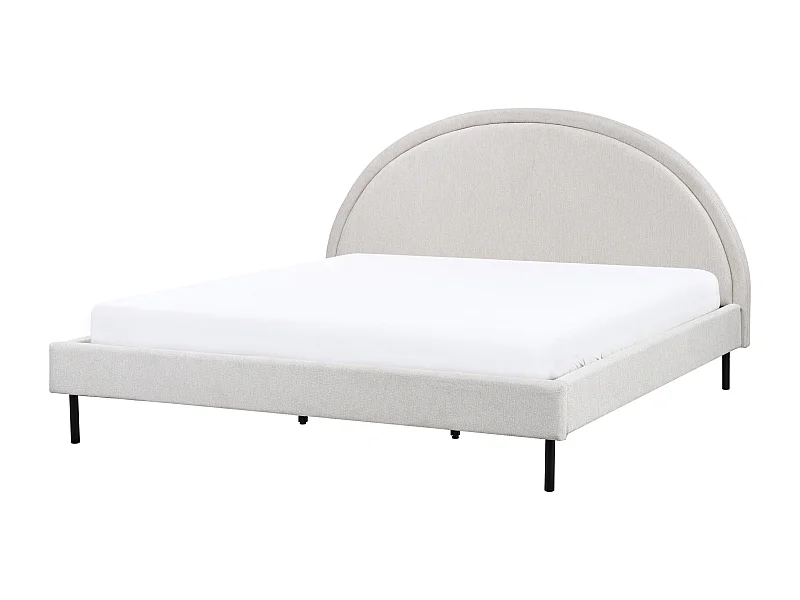 Bett mit Lattenrost Stoff MARGUT 180 x 200 cm Hellgrau