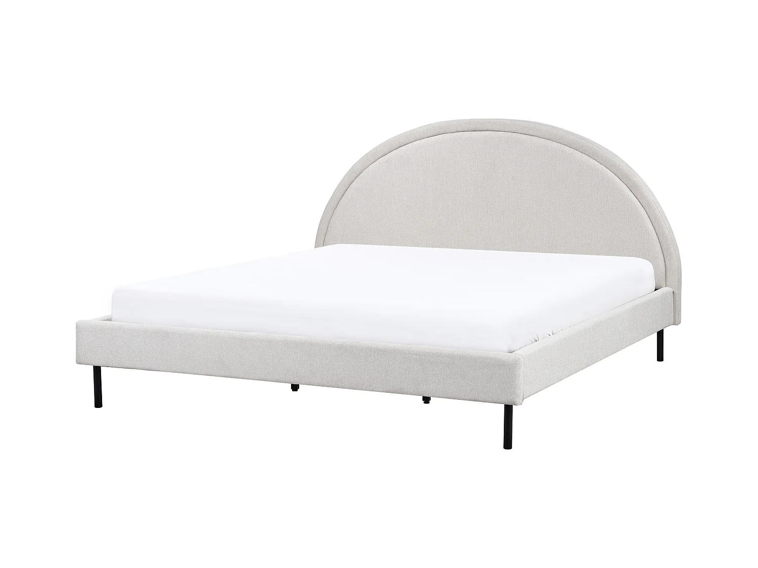 Lit avec sommier Tissu MARGUT 180 x 200 cm Gris clair