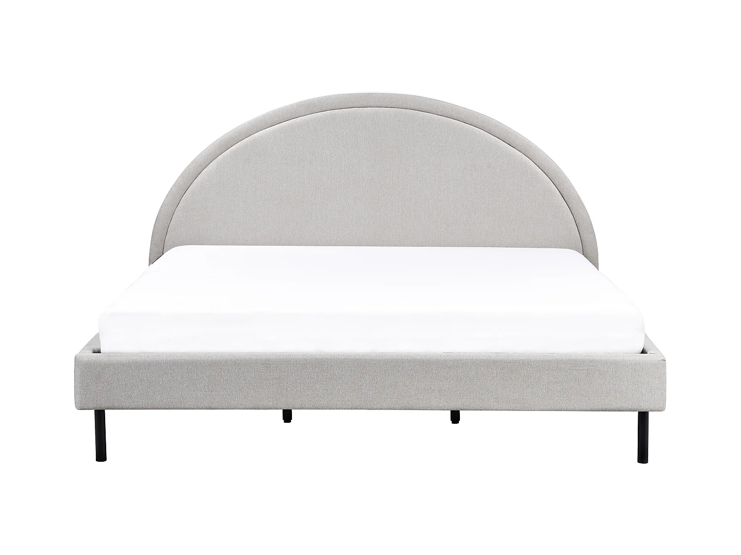 Lit avec sommier Tissu MARGUT 180 x 200 cm Gris clair