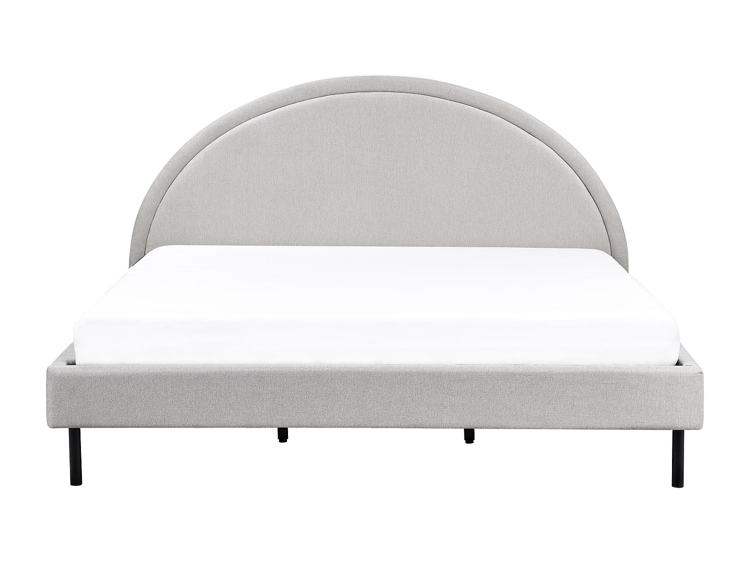 Bett mit Lattenrost Stoff MARGUT 180 x 200 cm Hellgrau
