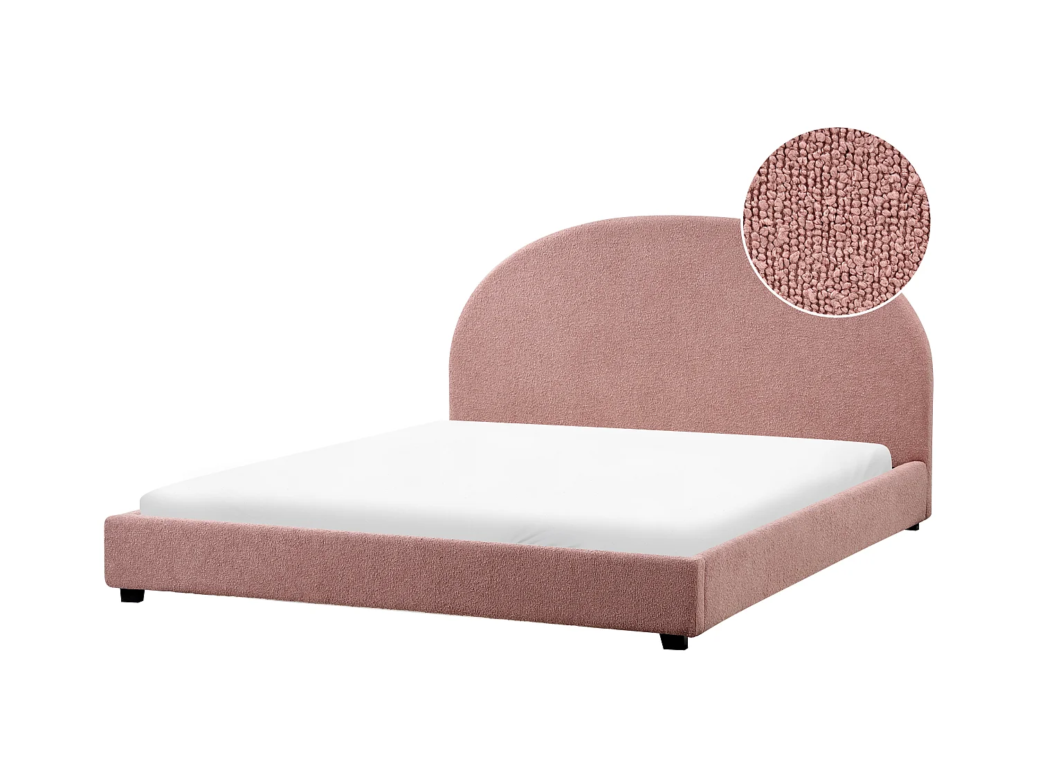 Lit avec sommier Tissu VAUCLUSE 180 x 200 cm Rose pastel