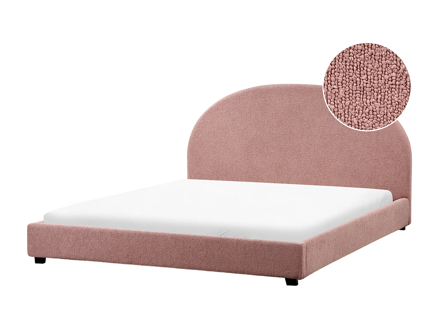 Bett mit Lattenrost Stoff VAUCLUSE 180 x 200 cm Pastellrosa